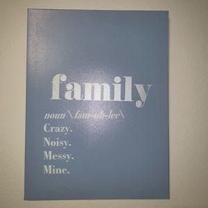Small painting explaining what family is